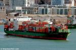 ID 6393 TATIANA SCHULTE (2005/28592grt/IMO 9294173) sails from Fergusson Container Terminal, outbound from Auckland.
